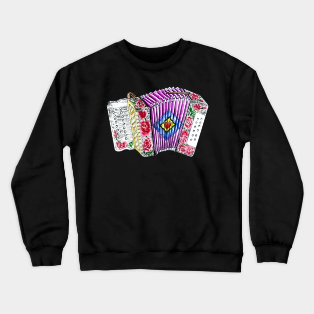 Floral Retro Accordion Crewneck Sweatshirt by AnnArtshock